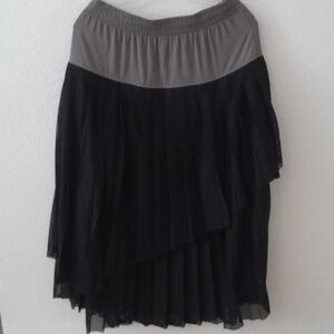 Zella Black and Gray Midi Skirt With Layered Lace Never Worn